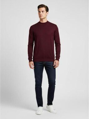 Baracuta silkmock Mens Burgundy Sweater silk and cotton blend size XLT